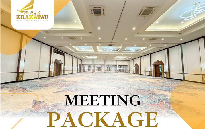 "Host your next successful event at The Royale Krakatau!" Our versatile meeting spaces and professional service ensure a perfect gathering. Discover our comprehensive Meeting Packages designed for your needs.